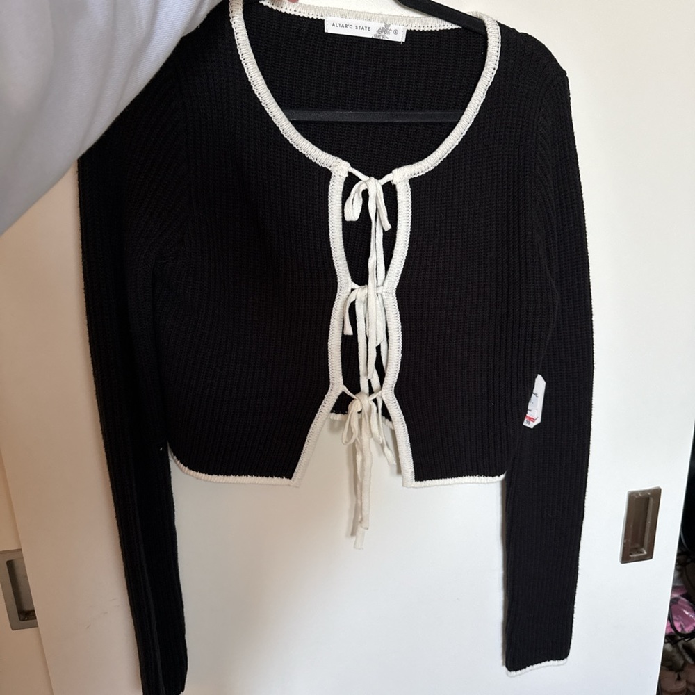Altar'd State Black and White Cardigan
